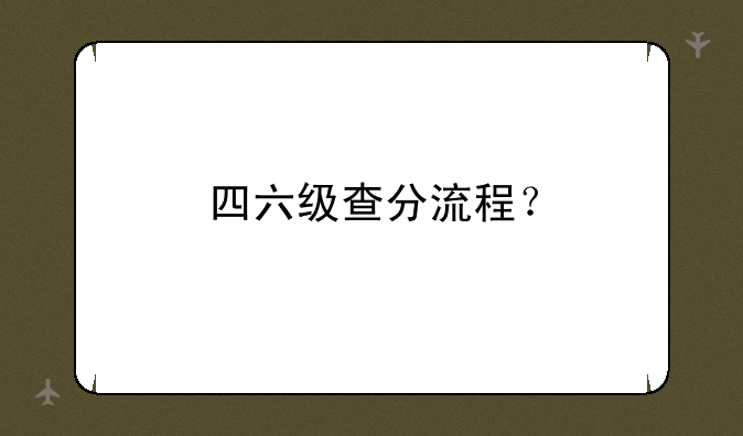 四六级查分流程？