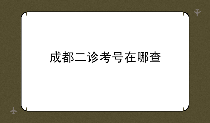 成都二诊考号在哪查