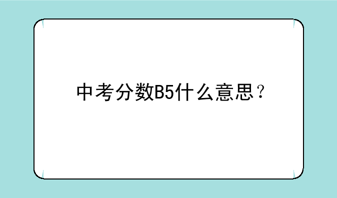 中考分数B5什么意思？