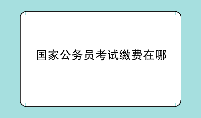 国家公务员考试缴费在哪