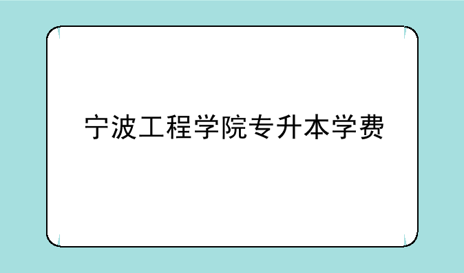 宁波工程学院专升本学费