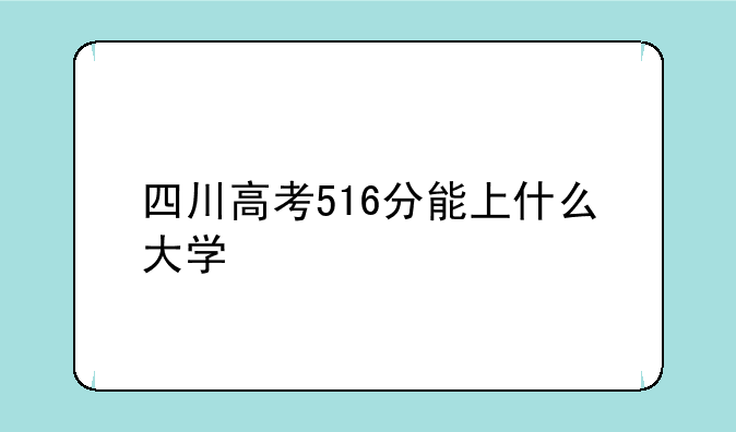四川高考516分能上什么大学