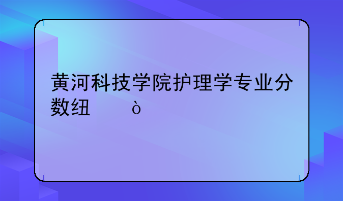 黄河科技学院护理学专业分数线？