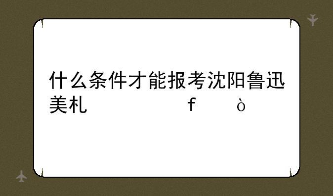 什么条件才能报考沈阳鲁迅美术学院？
