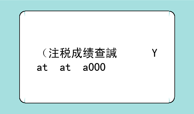 （注税成绩查询）注税成绩查询2020