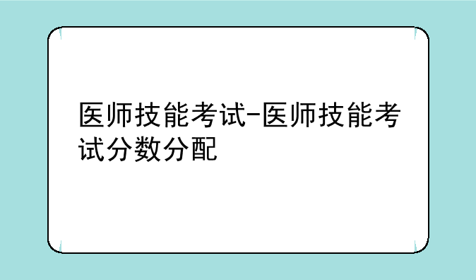医师技能考试-医师技能考试分数分配