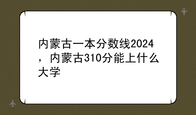内蒙古一本分数线2024，内蒙古310分能上什么大学